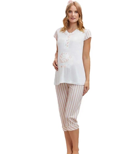 FLZ 24284 Kadın Yazlık Lohusa Pijama Takım ürün görseli 1