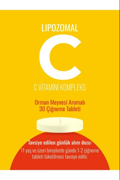 Dr.Gülzari Lipozomal C Vitamini Kompleks 30 Çiğneme Tableti - Resim 2