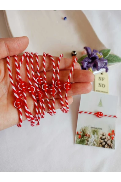 10 ADET KIRMIZI BONCUKLU MARTENİÇKA BİLEKLİK ŞANS ARKADAŞ SEVGİLİ EŞ ÇOCUK HEDİYE BAHAR BİLEKLİĞİ - Resim 3