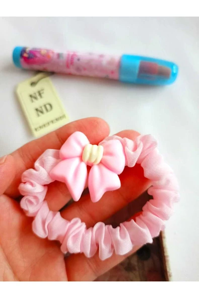 2Lİ SET ROKET SİLGİ YUMURTLAYAN VE LASTİKLİ TOKA AKSESUARLI HEDİYE KIZ ÇOCUK GENÇ PEMBE - Resim 4