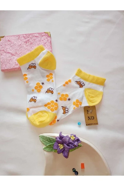 3 ÇİFT PAMUKLU BURUN DİKİŞSİZ PATİK ÇORAP YUMUŞAK KISA KONÇ DESENLİ KADIN ÇORABI 36-40 - Resim 6