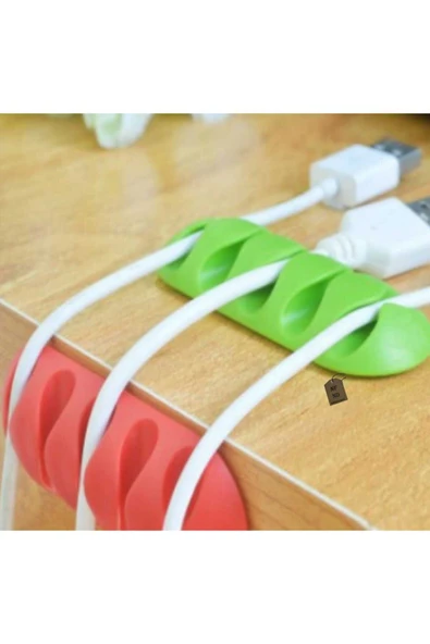 KABLO TUTUCU 5 KANALLI PRATİK YAPIŞKANLI TEKLİ ÜRÜN YEŞİL - Resim 2