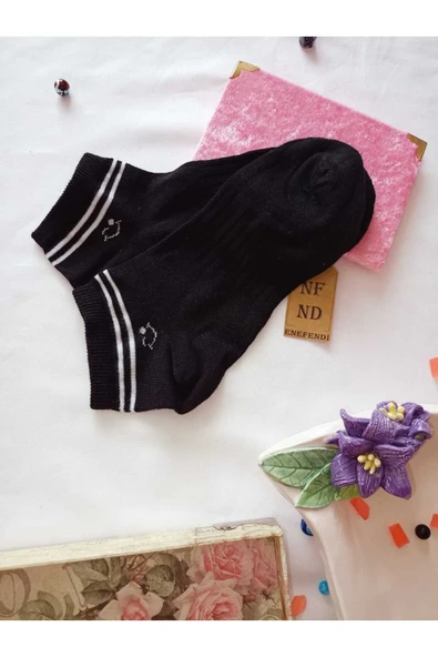 BURUN DİKİŞSİZ ÇORAP YUMUŞAK PAMUKLU KISA KONÇ DESENLİ KADIN PATİK ÇORABI 36-40 TEK ADET - Resim 3
