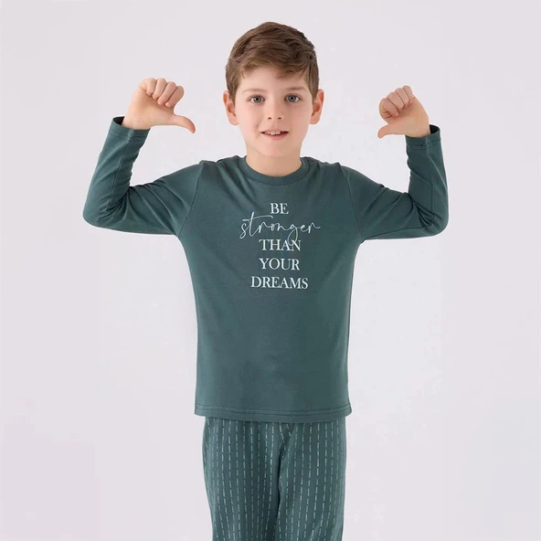 Arnetta AR3130G Erkek Çocuk Garson Boy Kışlık Pijama Takımı - Resim 7