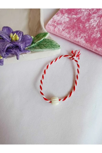 MARTENİÇKA BİLEKLİK BEYAZ(EKRU) BONCUK ŞANS BEREKET ARKADAŞ SEVGİLİ EŞ ÇOCUK HEDİYE BAHAR KARTLI. - Resim 4