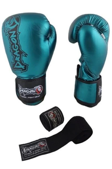 Favela Kick Boks Eldiveni, Boks Eldiveni Muay Thai  Turkuaz Ve 3,5 Metre Elastik Bandaj ürün görseli 1