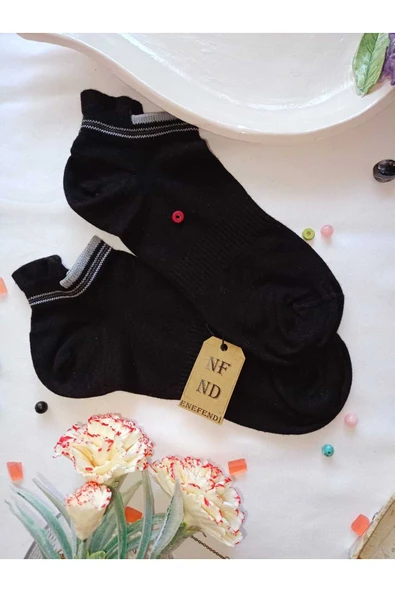 2 ÇİFT DİKİŞSİZ HEDİYE BAMBU PATİK ÇORAP TOPUK TAKVİYELİ ERKEK KADIN SIKMAYAN GRİ SİYAH 36-40 - Resim 3
