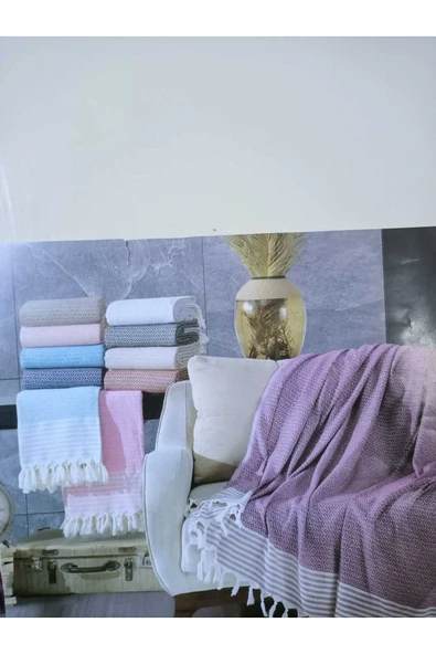 Koltuk Çekyat Örtüsü Krem Siyah Pamuklu Naturel Kolları Kaplayan Püsküllü Büyük Boy 180 x 300 - Resim 5