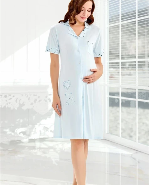 FLZ 23003 Kadın Yazlık Lohusa Gecelik ürün görseli 1