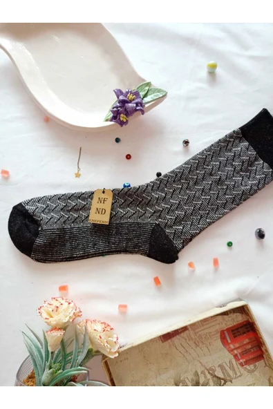 2 ÇİFT YÜNLÜ TERMAL KOKULU ERKEK KIŞLIK  SOKET KALIN DESENLİ ÇORAP HEDİYE 40-45 - Resim 4