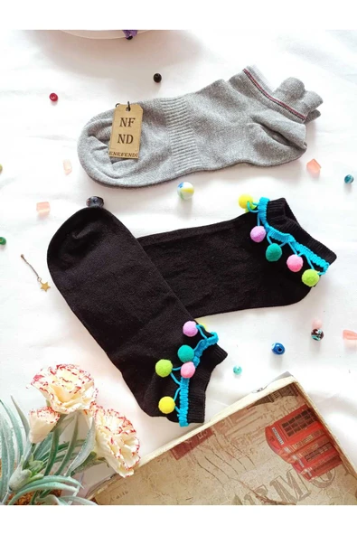 2 ÇİFT HEDİYE PATİK ÇORAP TOPUK TAKVİYELİ ERKEK KADIN SIKMAYAN GRİ BAMBU(DİKİŞSİZ) SİYAH 36-40 - Resim 3