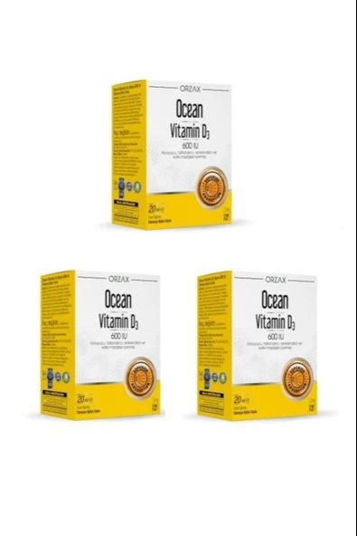 Ocean Vitamin D3 600 IU Sprey 20ml 3 Adet ürün görseli
