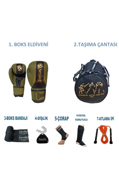 Gifttoom, Kıck Boks Sporcu Çantalı antrenman Seti Boxing, Dragon Legacy Boks Eldiveni ve Ekipmanı ürün görseli 1