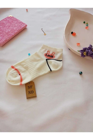 2 ÇİFT KADIN PATİK ÇORAP YUMUŞAK BURUN DİKİŞSİZ PAMUKLU KISA KONÇ DESENLİ ÇORABI 36-40 - Resim 6