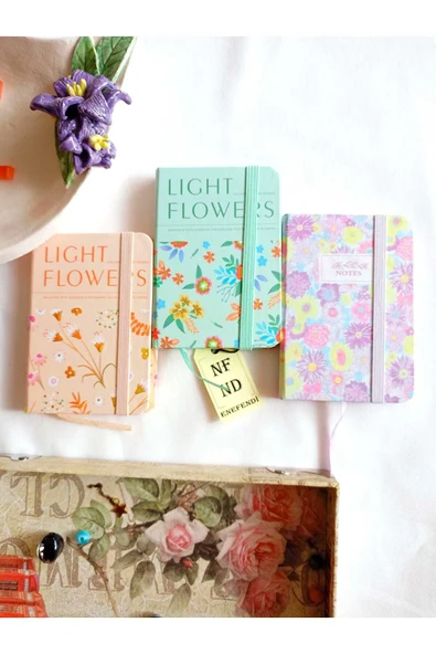 DEFTER NOT ANI HEDİYE KIZ ÇOCUK GENÇ ÇİZGİLİ 80 YAPRAK A7 CEP BOY DESENLİ LASTİK KAPAMA YEŞİL - Resim 6