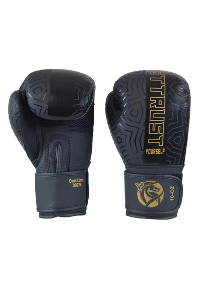 Cool Lime Hakiki Deri Kick Boks Eldiveni Boks Eldiveni Muay Thai Dragon Bandaj Dişlik 3'lü set - Resim 2