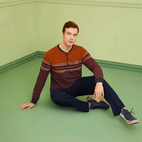 Poleren 7805 Erkek Kışlık Pijama Takımı - Resim 2