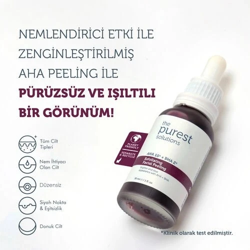 The Purest Solutions Aha & Bha Canlandırıcı Ve Cilt Tonu Eşitleyici Kırmızı Peeling Cilt Serumu 30 Ml - Resim 5