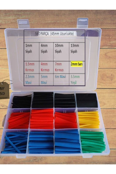 MAKARON KABLO KORUYUCU  ISI İLE DARALAN 1.5X4.5 mm KIRMIZI RENK 10 ADET - Resim 7