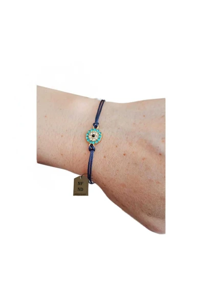 BİLEKLİK MAVİ ŞEFFAF TAŞLI MAKROME LACİVERT İPLİ 1.5cm HEDİYELİK ŞANS - Resim 3