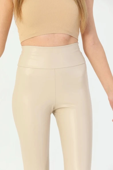 Vogsign 575 Kadın Şardonlu Deri Tayt - Resim 9