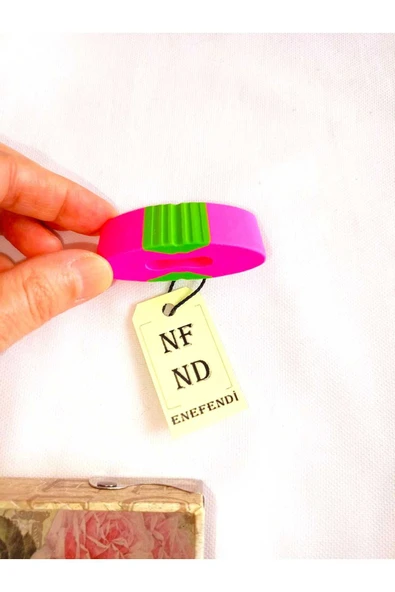 SİLGİ RENKLİ DELİKLİ ELASTİK HEDİYE PEMBE YEŞİL RENK TEK ADET - Resim 2