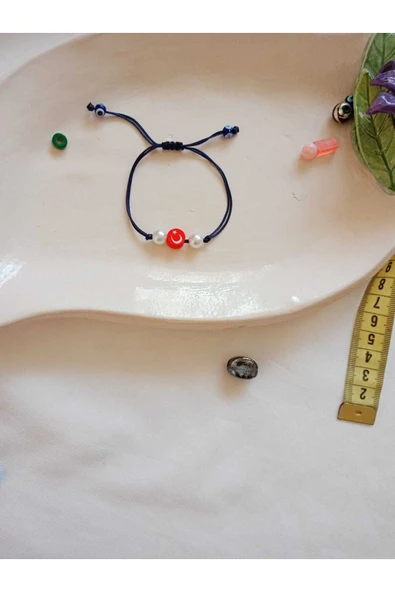 İNCİLİ AYYILDIZLI MAKROME BİLEKLİK ŞANS ARKADAŞ SEVGİLİ ÇOCUK HEDİYE BİLEKLİĞİ KARTLI ASANSÖR KİLİT - Resim 4