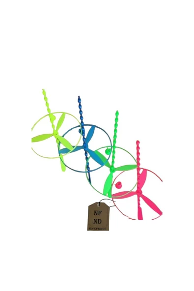 PERVANE OYUNCAK BAHÇE OYUNCAĞI  NOSTALJİK  FIRILDAK  UFO UÇAN DAİRE 13cm  2 ADET PEMBE SARI - Resim 3