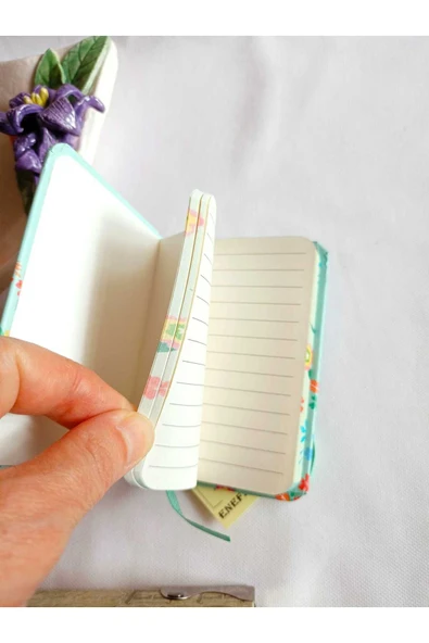 DEFTER NOT ANI HEDİYE KIZ ÇOCUK GENÇ ÇİZGİLİ 80 YAPRAK A7 CEP BOY DESENLİ LASTİK KAPAMA YEŞİL - Resim 5