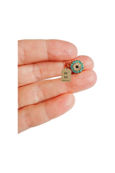 KOLYE UCU BİLEKLİK TAKI APARATI AÇIK MAVİ BEYAZ TAŞLI HEDİYELİK 5 ADET 1.5mm - Resim 3