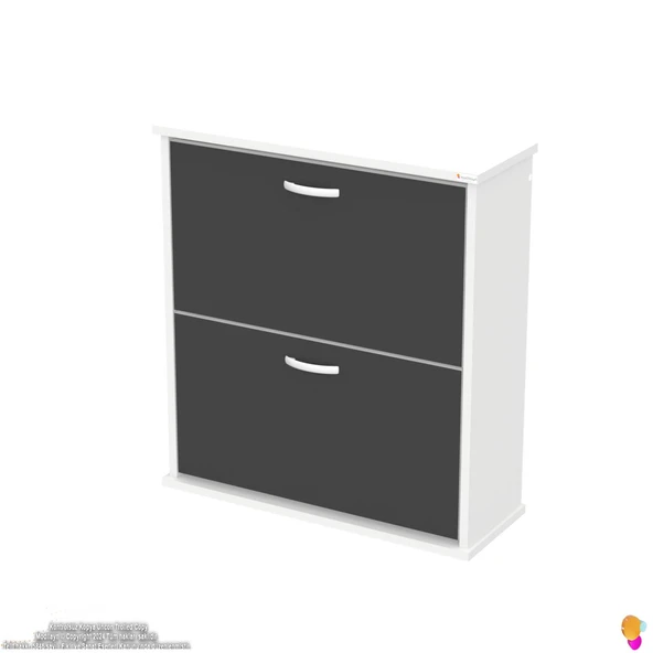 Modilayn UMAY Asma Kapı Önü 72x78x25,5 cm’lik 2 Düşer Kapak 4 Göz Bölmeli Ayakkabılık - Resim 6