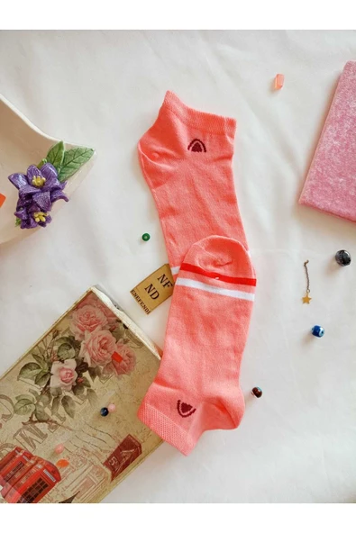 2 ÇİFT ÇORAP PAMUKLU BURUN DİKİŞSİZ PATİK YUMUŞAK KISA KONÇ KADIN ÇORABI 36-40 PEMBE BEYAZ - Resim 7