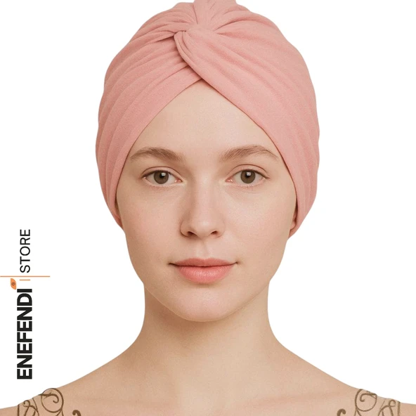 Pratik Sosyete Bone, ,süslü ,hazır Pratik ,geçmeli Tarz Pembe Hijab Sandy Kumaş ürün görseli