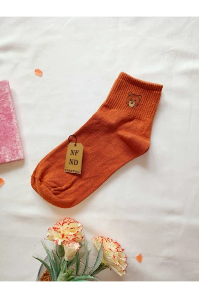 2 ÇİFT DİKİŞSİZ PAMUK ÇORABI SOKET YUMUŞAK KADIN KİREMİT KREM ÇORAP HEDİYE 36-40 - Resim 3