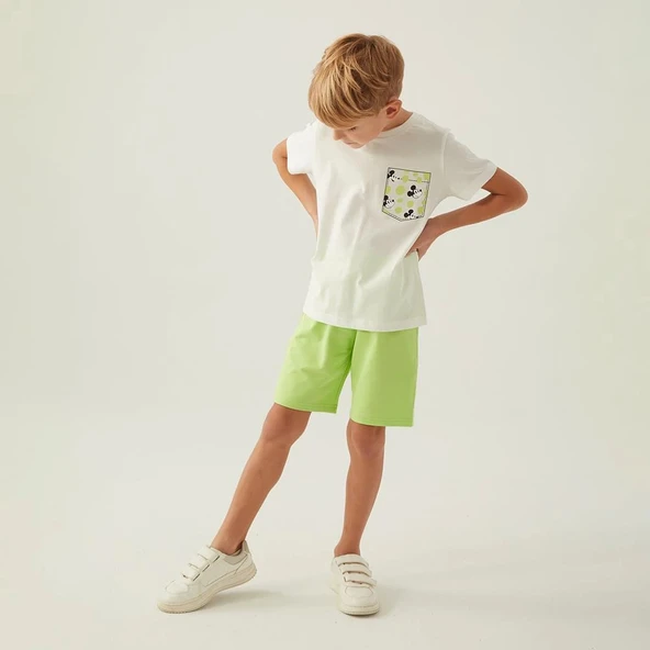 Mickey Mouse 4872C Erkek Çocuk Yazlık Bermuda Pijama Takım - Resim 6
