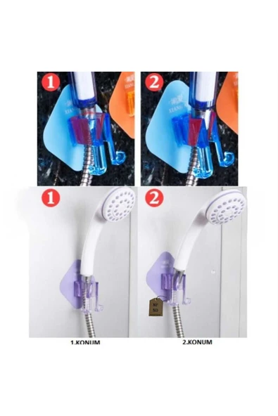 DUŞBAŞLIĞI TUTUCU LİF ASKILI YAPIŞKANLI MOR - Resim 4