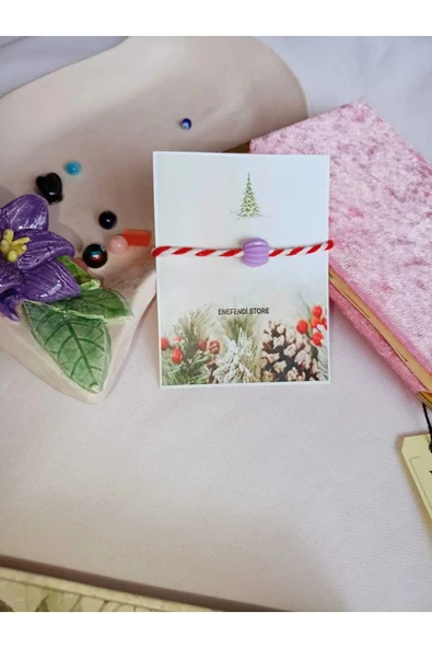 Mor Boncuklu Marteniçka Bileklik Şans Bereket Arkadaş Sevgili Eş Çocuk Hediye Bahar Bilekliği - Resim 4