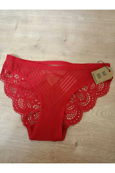 DANTELLİ KIRMIZI YILBAŞI GÜPÜRLÜ TAŞLI TRANSPARAN NOEL HEDİYE PAKETLİ  KÜLOT  38-40 İÇÇAMAŞIRI - Resim 2