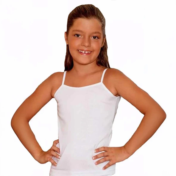 Şahinler BC001 Kız Çocuk Garson Boy İp Askılı Atlet (10-11 Yaş) - Resim 2