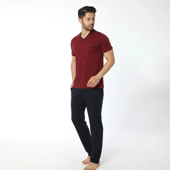 Öztaş 12024 Erkek Yazlık V Yaka Pijama Takım ürün görseli 1