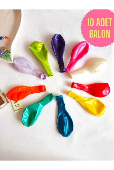 10 ADET BALON DOĞUM GÜNÜ PARTİ SÜS EĞLENCE 11 inç 28 cm METALİK KARIŞIK RENK HEDİYE ürün görseli 1