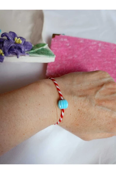 10 ADET MAVİ BONCUKLU MARTENİÇKA BİLEKLİK ŞANS BEREKET ARKADAŞ SEVGİLİ EŞ ÇOCUK HEDİYE BAHAR - Resim 4