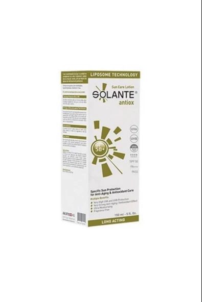 Solante Antiox Güneş Koruyucu Losyon Spf50 150 ml - Resim 2