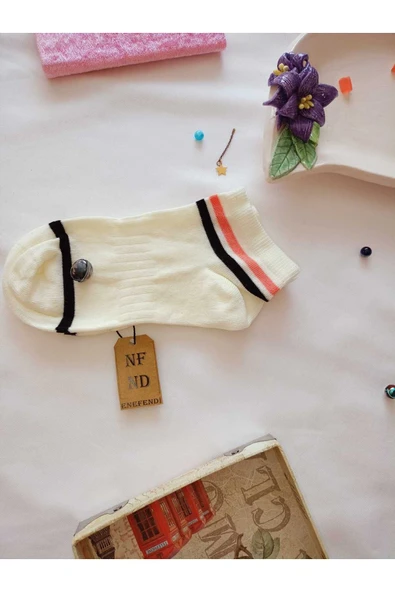 3 ÇİFT BURUN DİKİŞSİZ PATİK ÇORAP YUMUŞAK PAMUKLU KISA KONÇ DESENLİ KADIN ÇORABI 36-40 - Resim 5