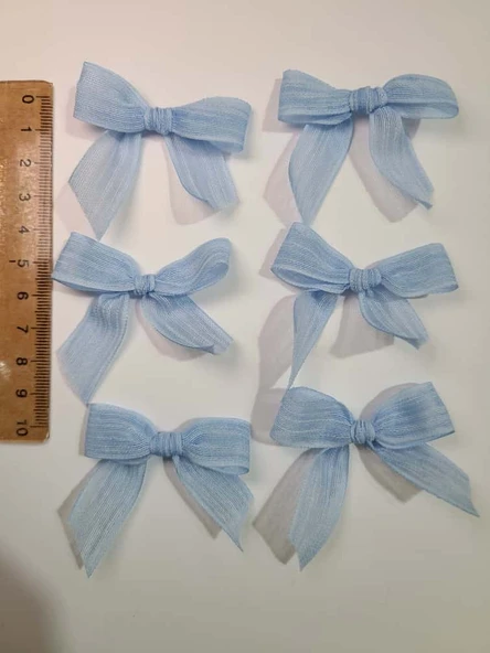 Pratikbox Keten Orta Fiyonk / 1,5 cm'lik / Hediyelik / Süsleme / Mavi Renk / 50 Adet - Resim 2