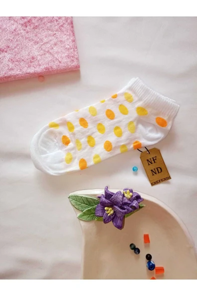 ÇORAP BURUN DİKİŞSİZ YUMUŞAK PAMUKLU KISA KONÇ DESENLİ KADIN PATİK 36-40 TEK ADET ürün görseli 1