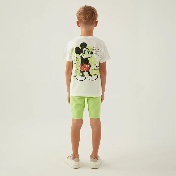 Mickey Mouse 4872C Erkek Çocuk Yazlık Bermuda Pijama Takım - Resim 7
