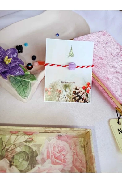 Mor Boncuklu Marteniçka Bileklik Şans Bereket Arkadaş Sevgili Eş Çocuk Hediye Bahar Bilekliği - Resim 3