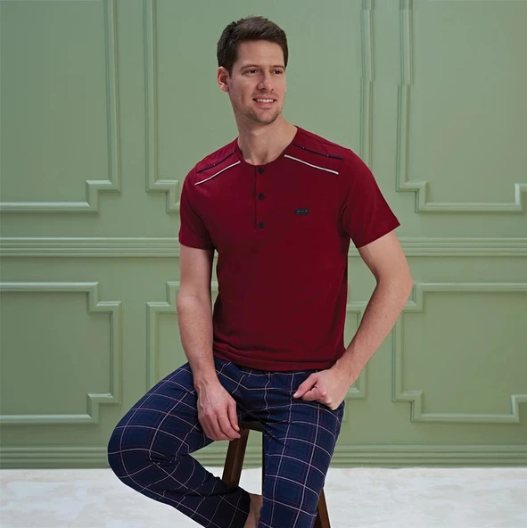 Over Sleep 1090 Erkek Kısa Kol Pijama Takım ürün görseli