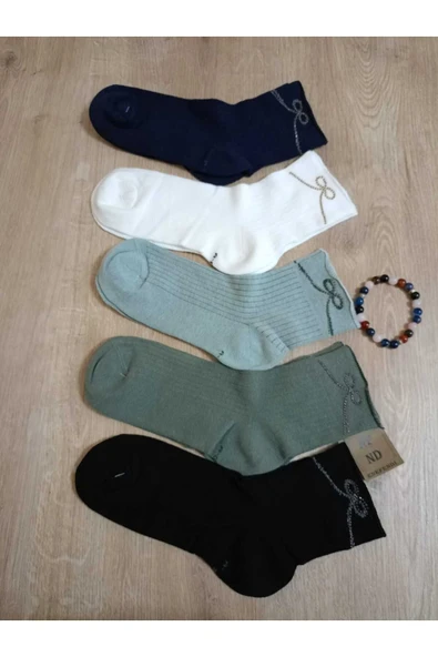 2 ÇİFT TAŞLI KURDELE DESENLİ DİKİŞSİZ RAHAT HEDİYELİK KOKULU KAHVE VE YEŞİL 36-40 - Resim 4